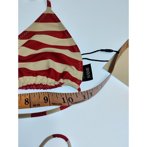 SAME LOS ANGELES 2 PC BIKINY WOMENS Triangle Top And String Bootom L Stripped - Picture 8 of 10